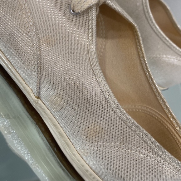 Keds Canvas Crosshatch Snicker in Cream Pearl Silver Sparkle size 10 - Picture 15 of 16